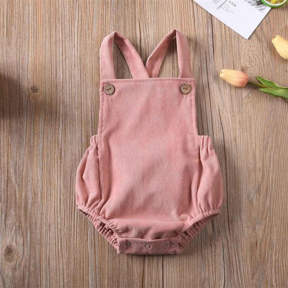 Pink Corduroy Baby Romper